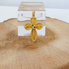 ΓΥΝΑΙΚΕΙΟΣ ΣΤΑΥΡΟΣ ΧΡΥΣΟ 14K με ζιργκόν CRG123